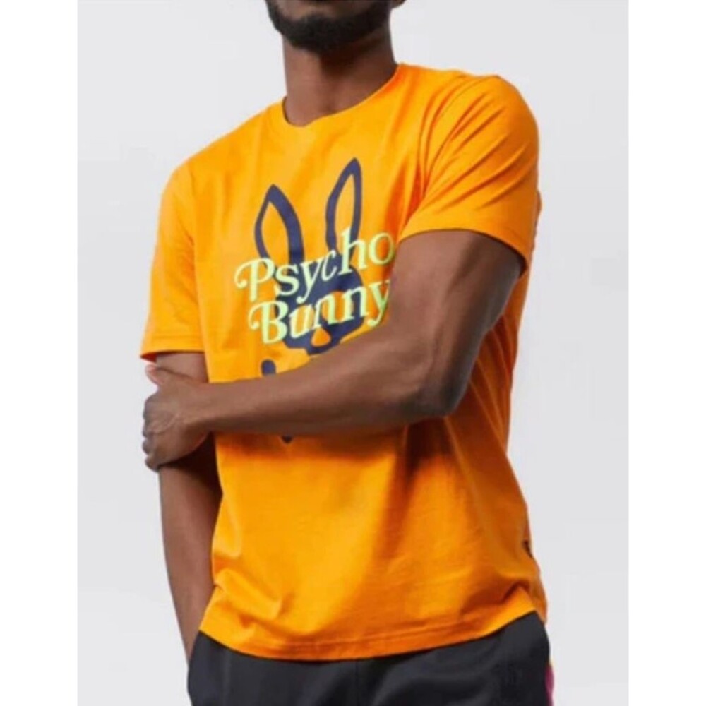 Psycho Bunny Men's Pima Cotton Yukon Gold Cortlandt Bunny T-Shirt Size 6 Large